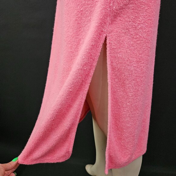70s Pink Floral Terry Cloth Beach Dress - Picture 10 of 13